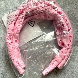 Mommy and me pink eyelet headbands
